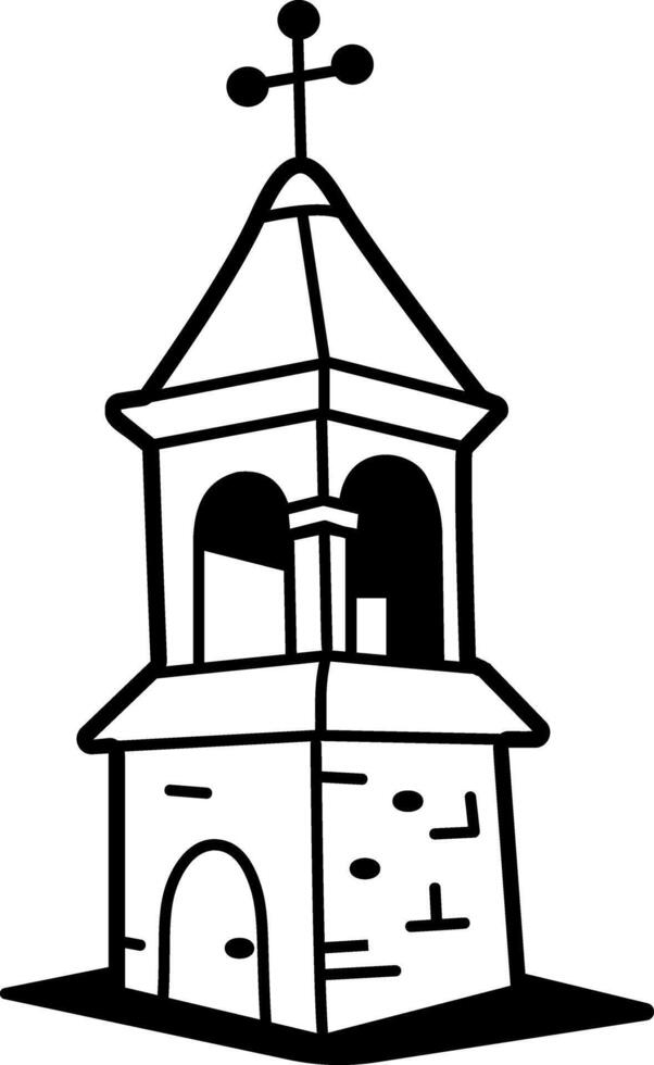 A sketchy icon of a bell tower vector