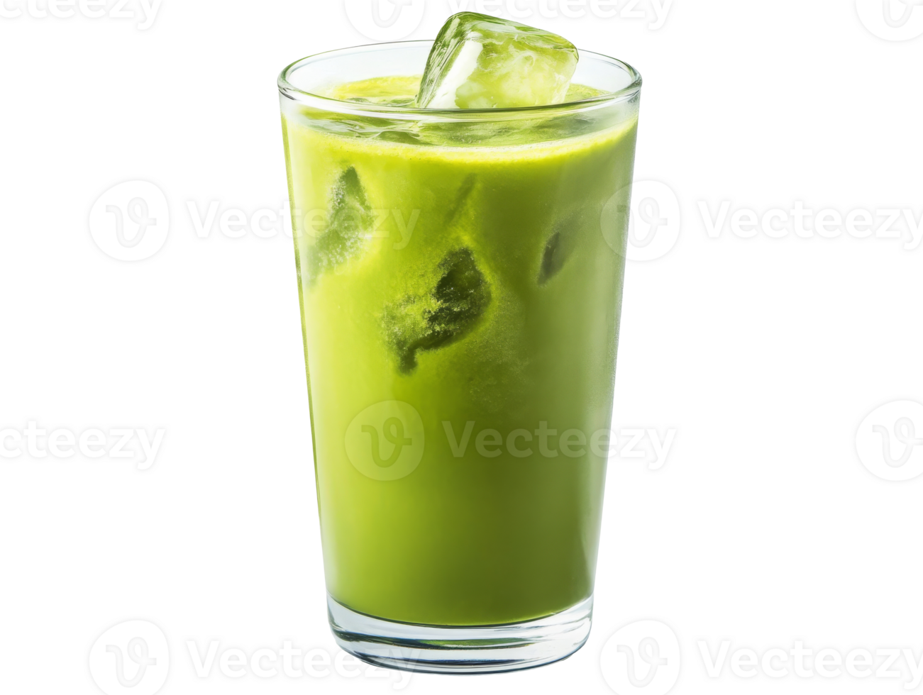Refreshing green drink served in a tall glass png