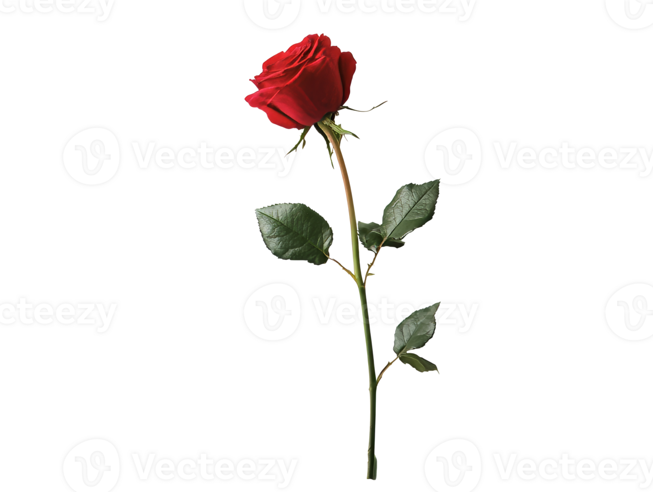 Red rose on white background png
