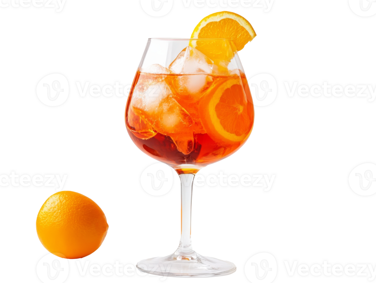 Refreshing orange drink served in a glass png