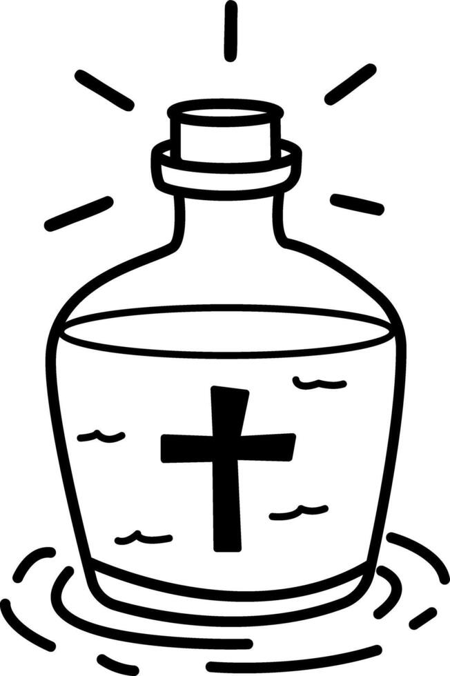 A doodle style icon of sacred water bottle vector