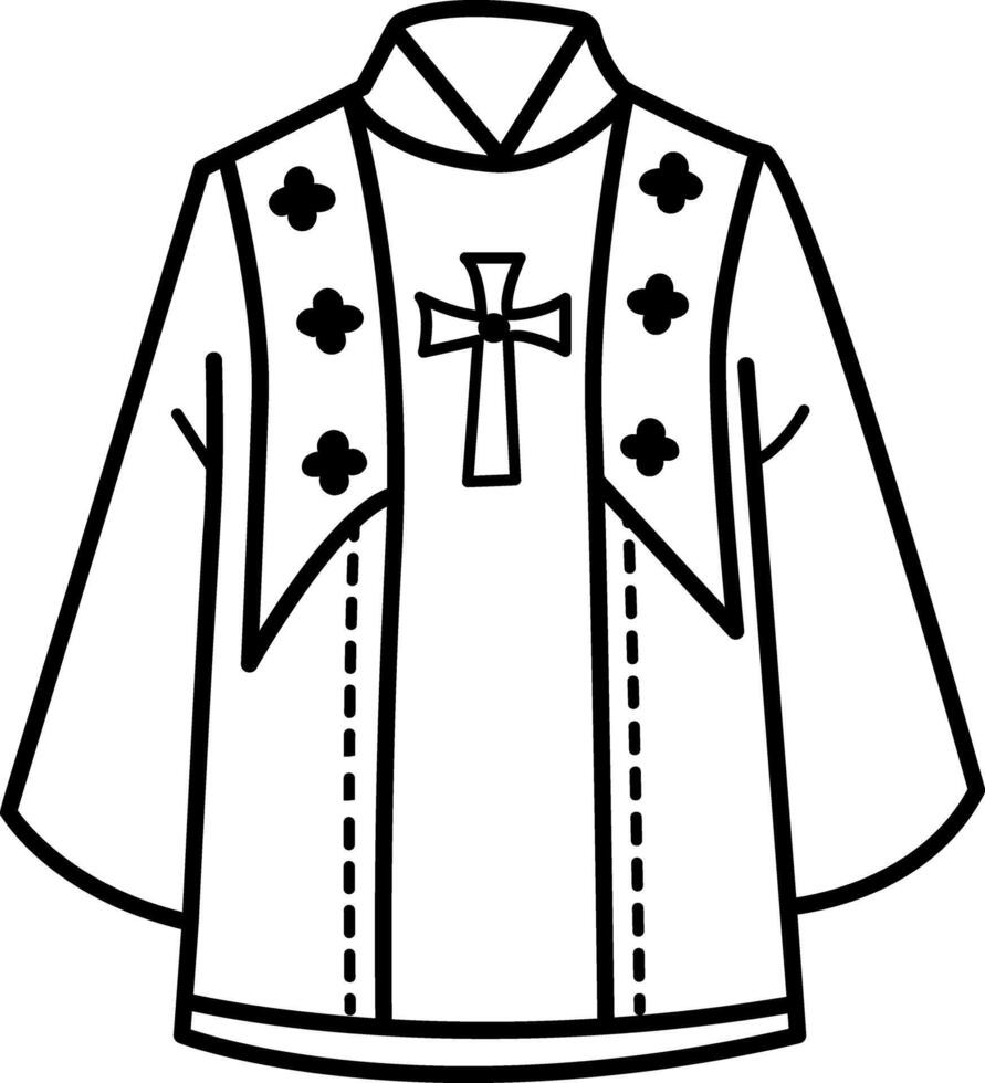 Priest vestment icon in sketchy style vector