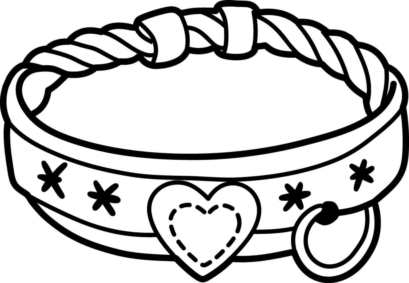 A hand drawn icon of a heart bracelet vector