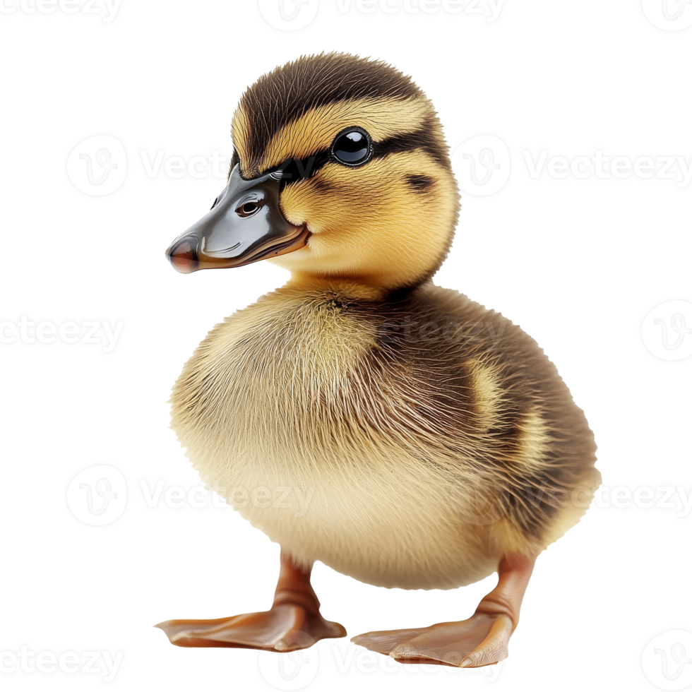 Cute duckling standing on white background png