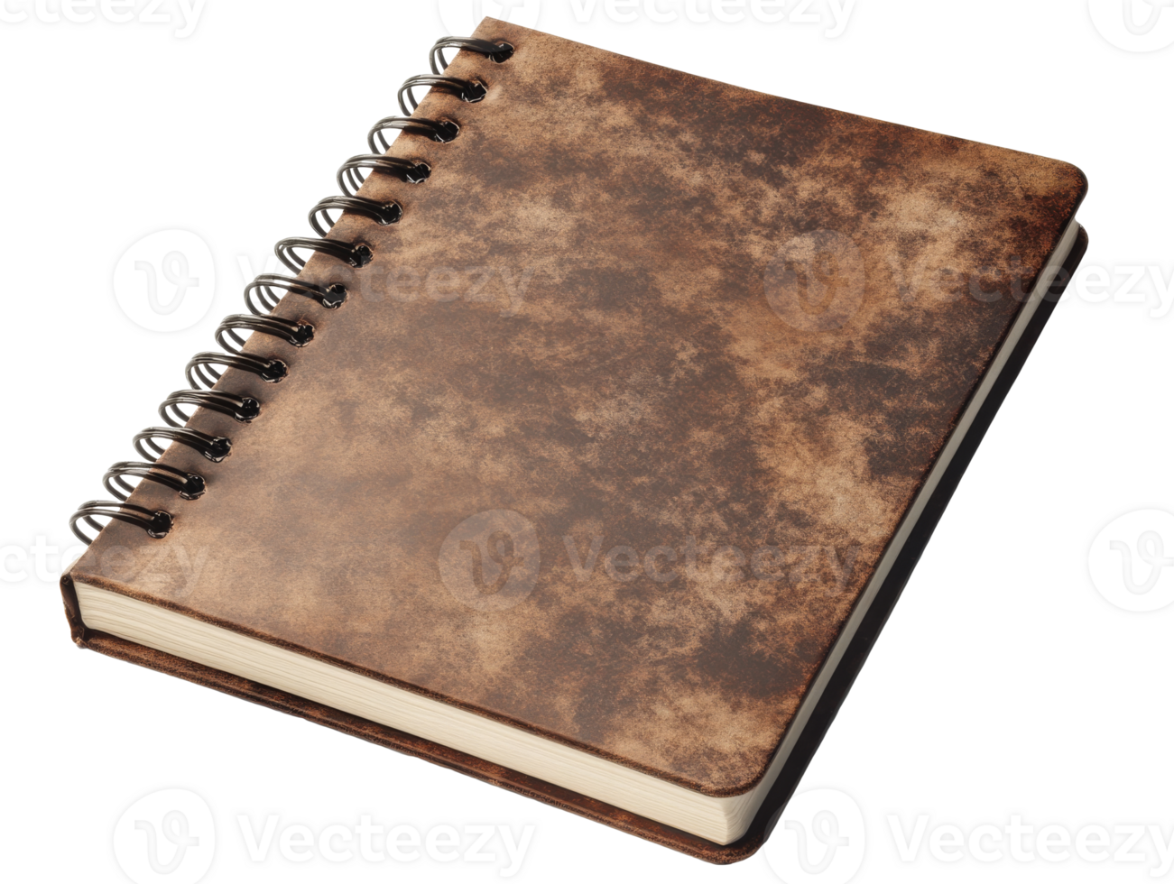 Textured brown spiral notebook shown png