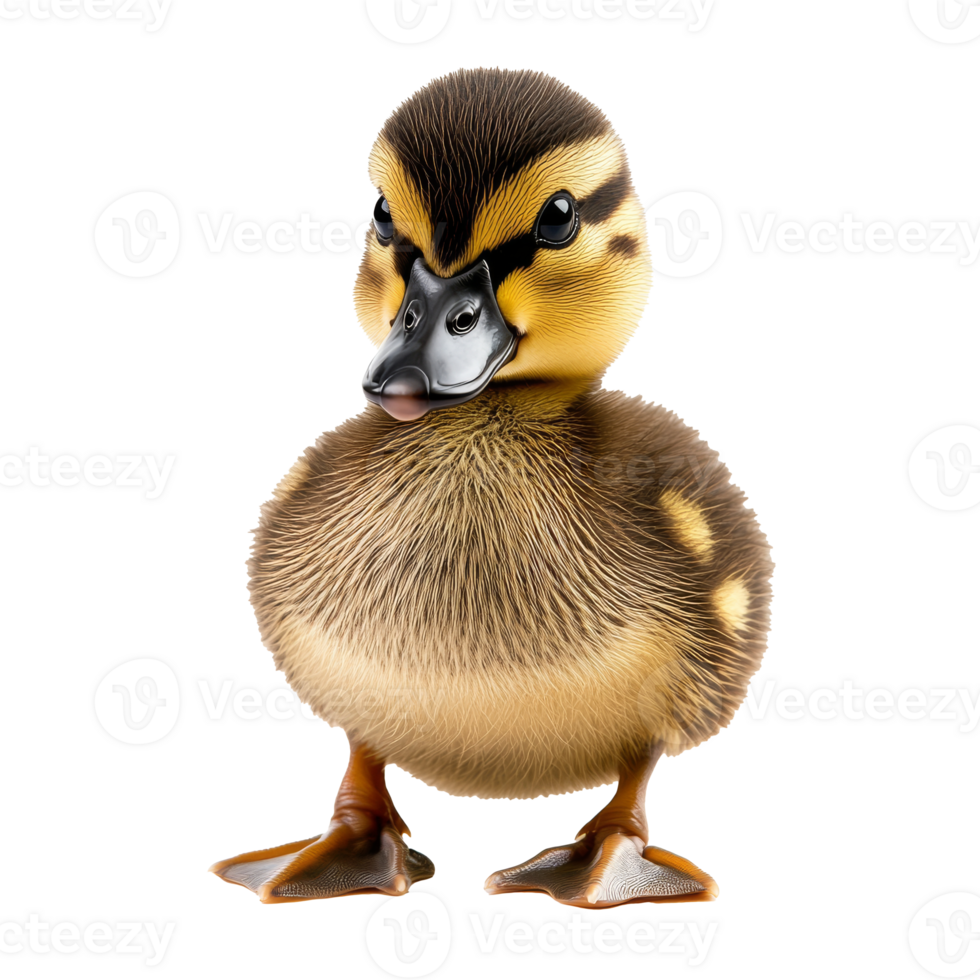 Cute duckling standing proudly in soft light png