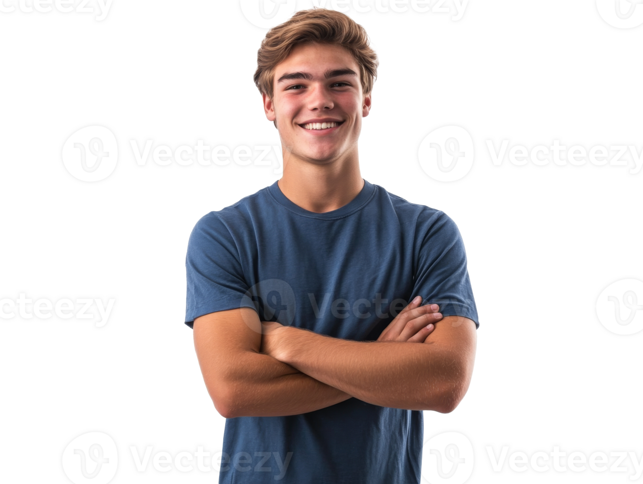 Smiling young man in casual pose png
