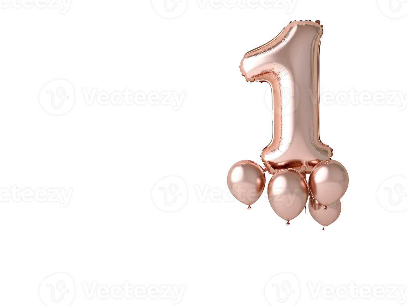 Rose gold number one balloon party png