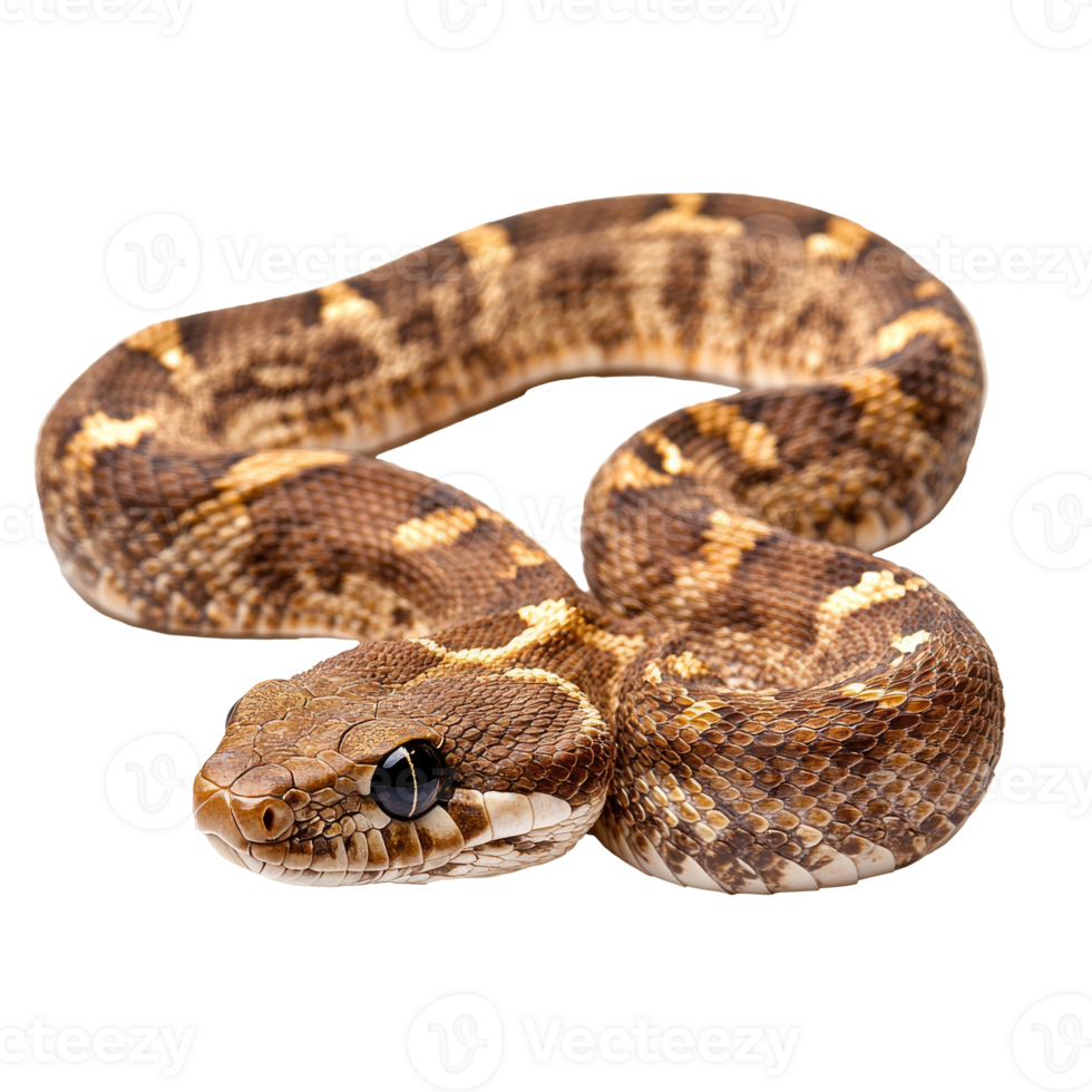 Brown and cream patterned snake on display png
