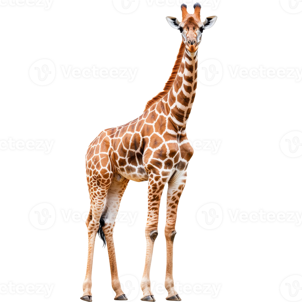 Giraffe standing gracefully in a natural habitat png