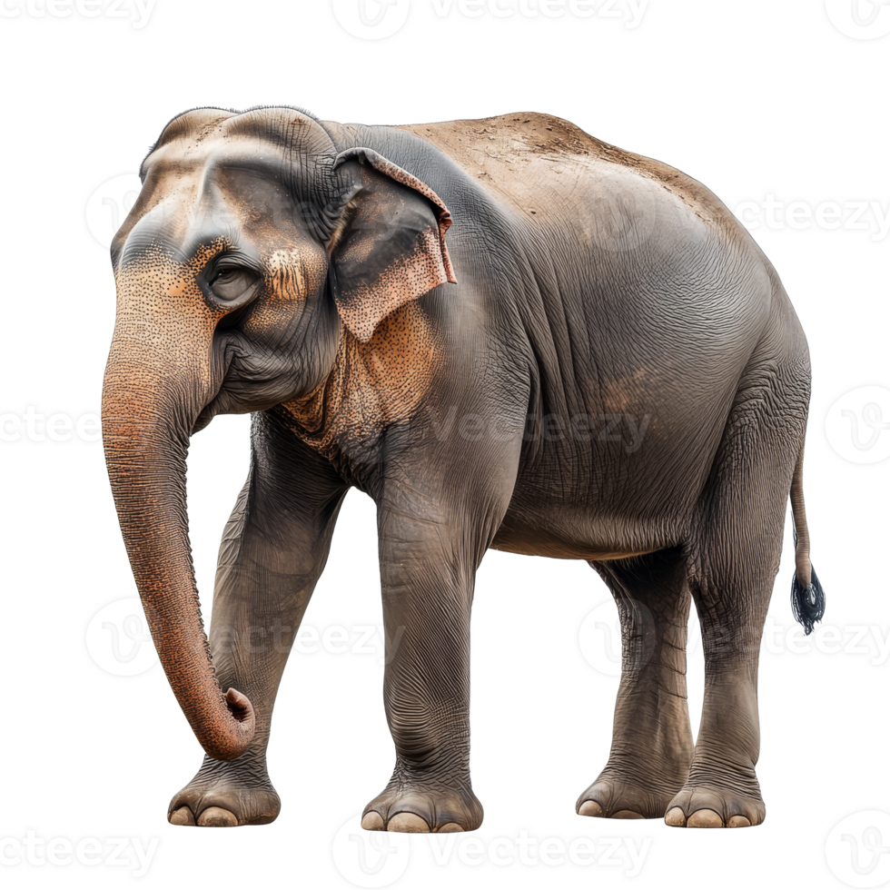 Majestic elephant standing on a white background png