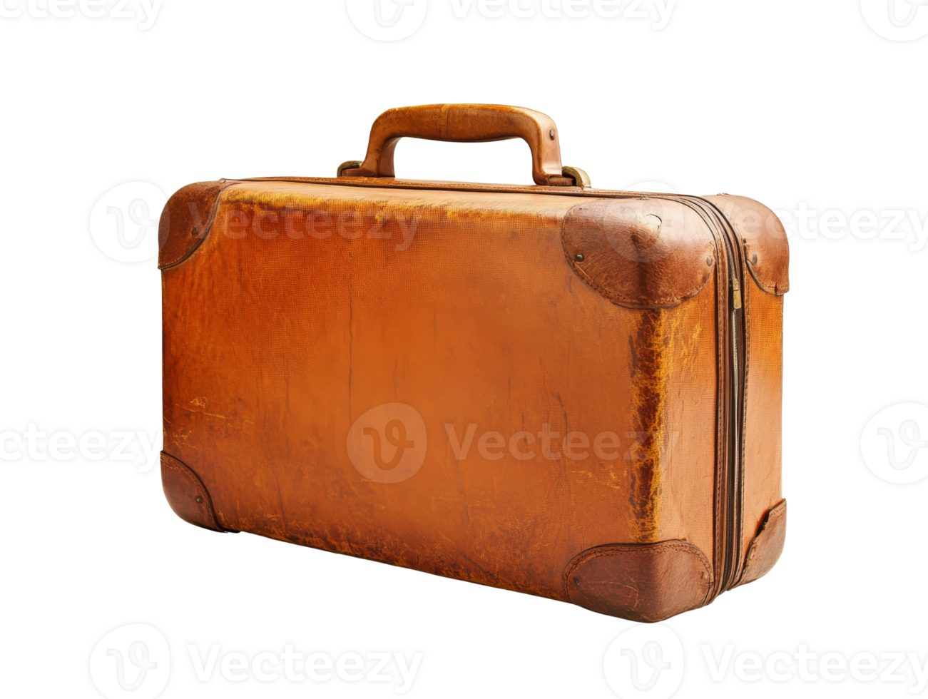 Vintage leather suitcase on a plain background png