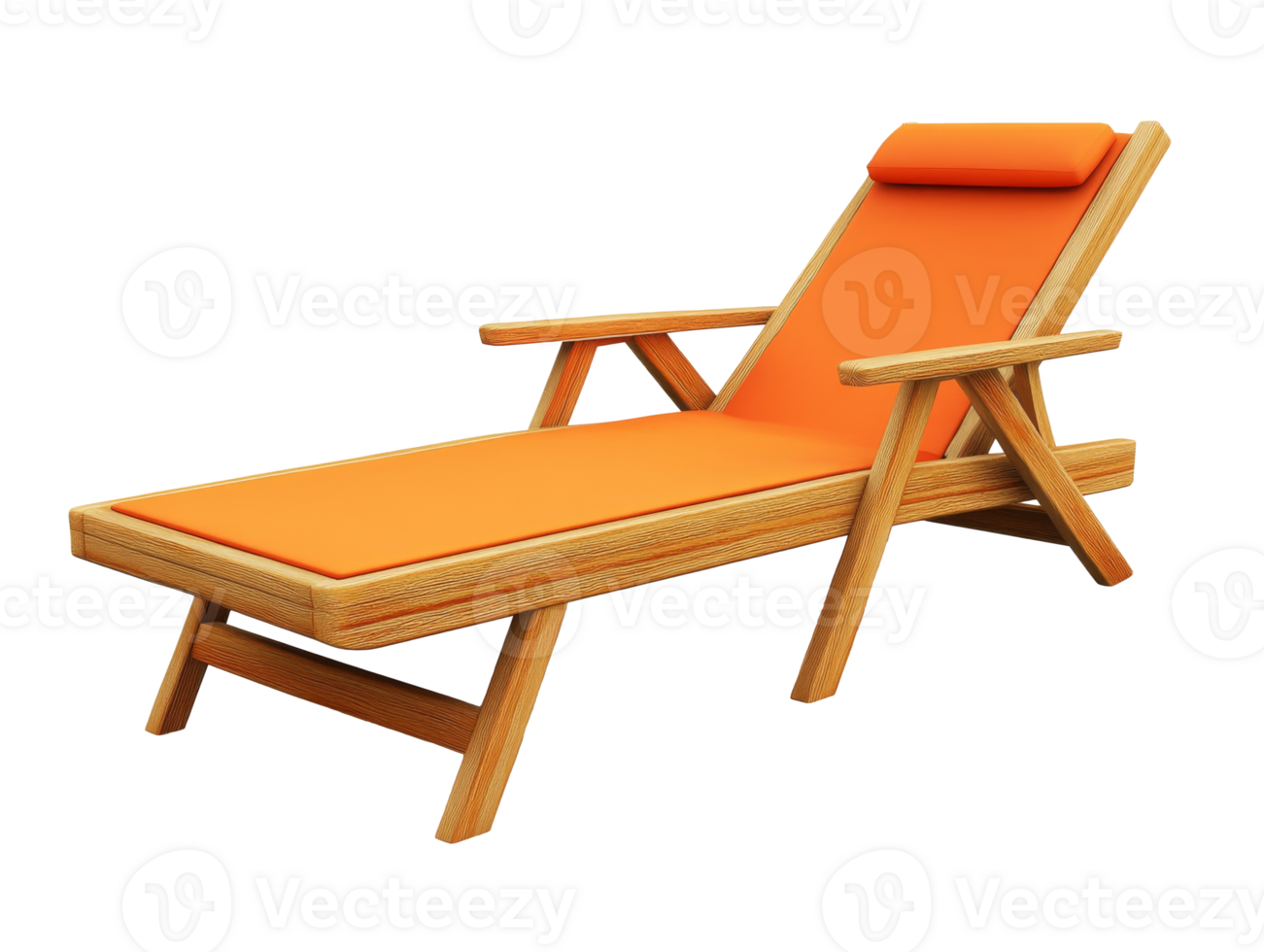 Cozy orange outdoor lounge chair png
