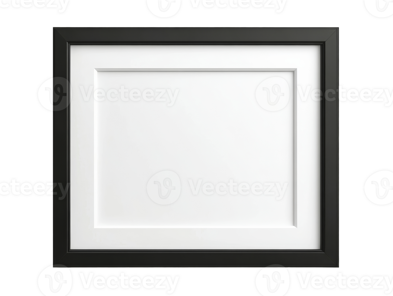 Sleek black bordered empty frame indoors png