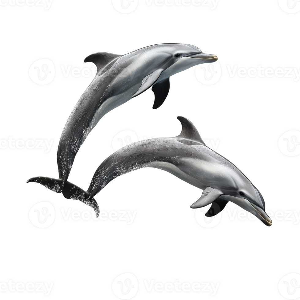 Dolphins leaping playfully above the water surface png