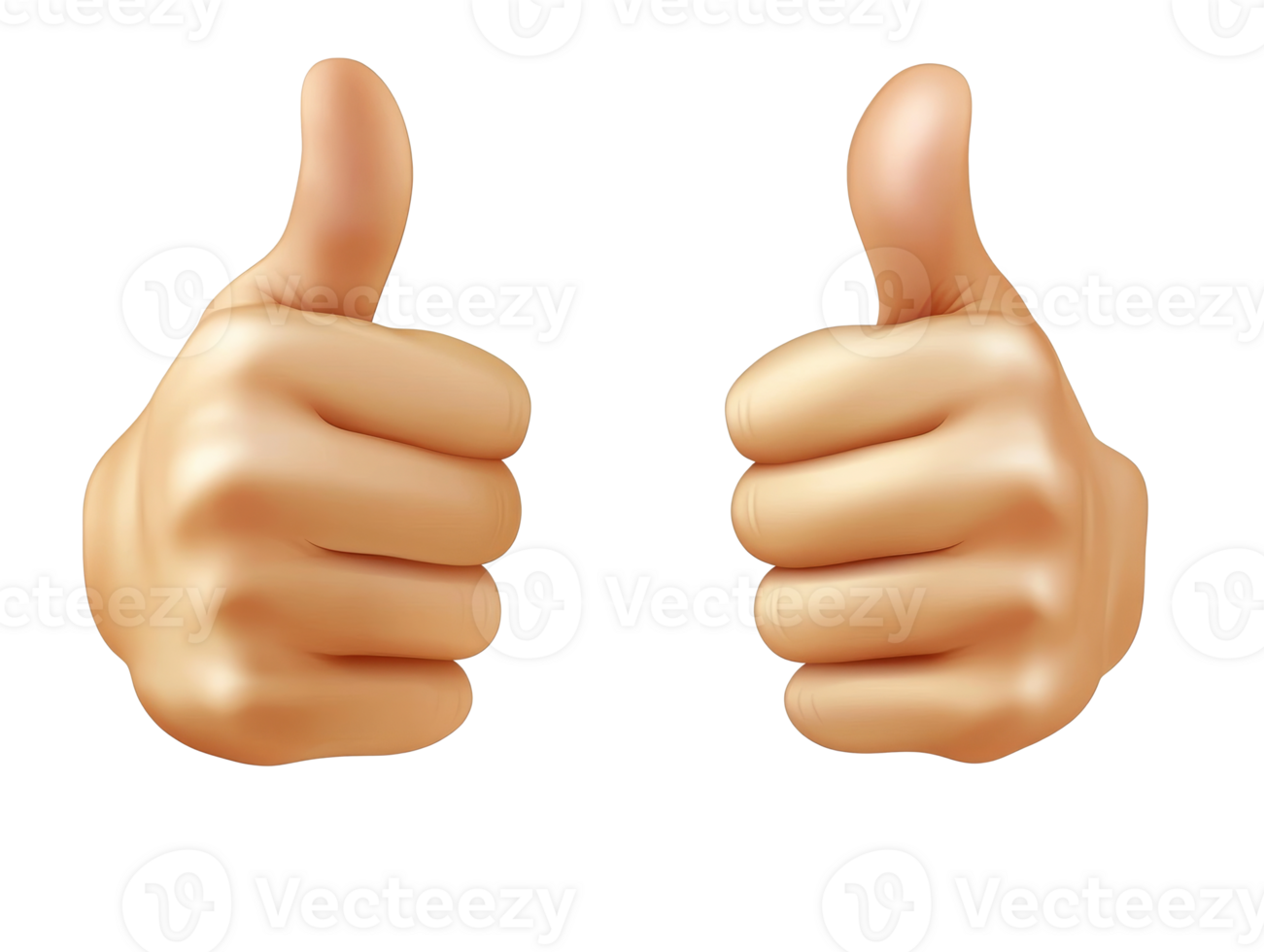 Two thumbs up signifying approval and positivity png