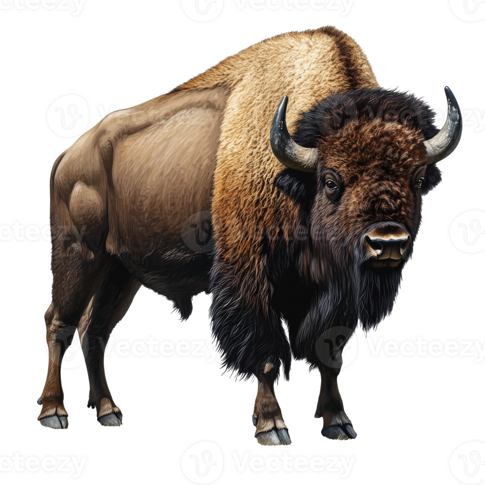 Majestic bison stands in natural habitat png