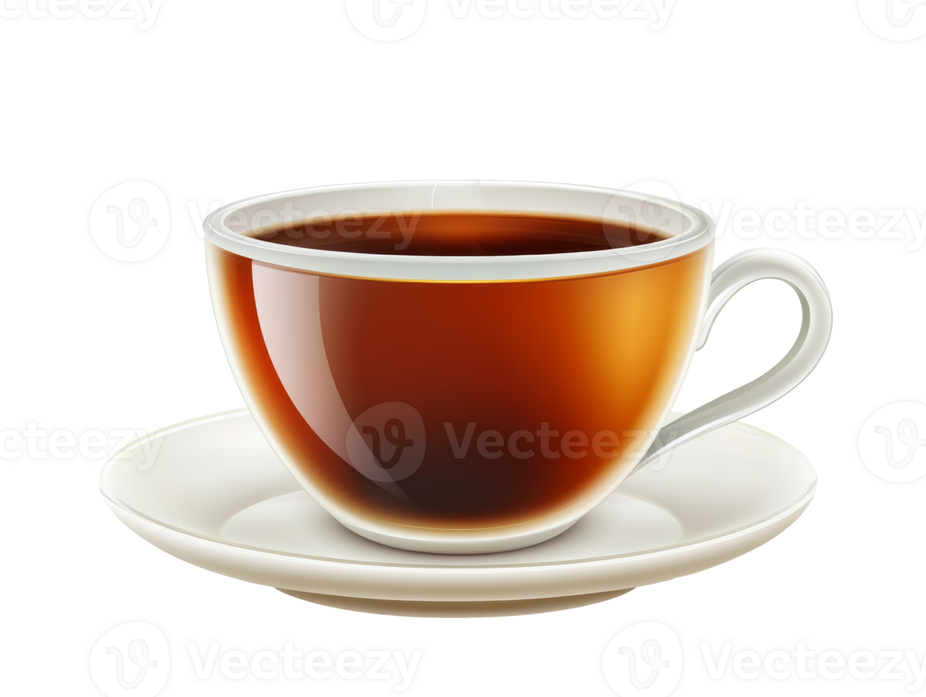 Warm cup of coffee on a saucer ready to enjoy png