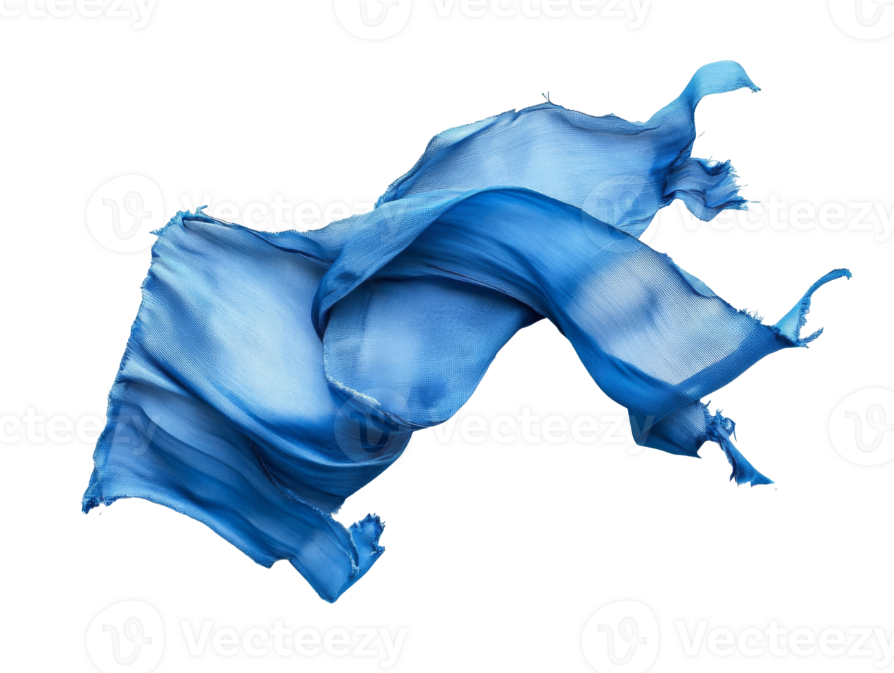 Flowing blue fabric gracefully captured in motion png
