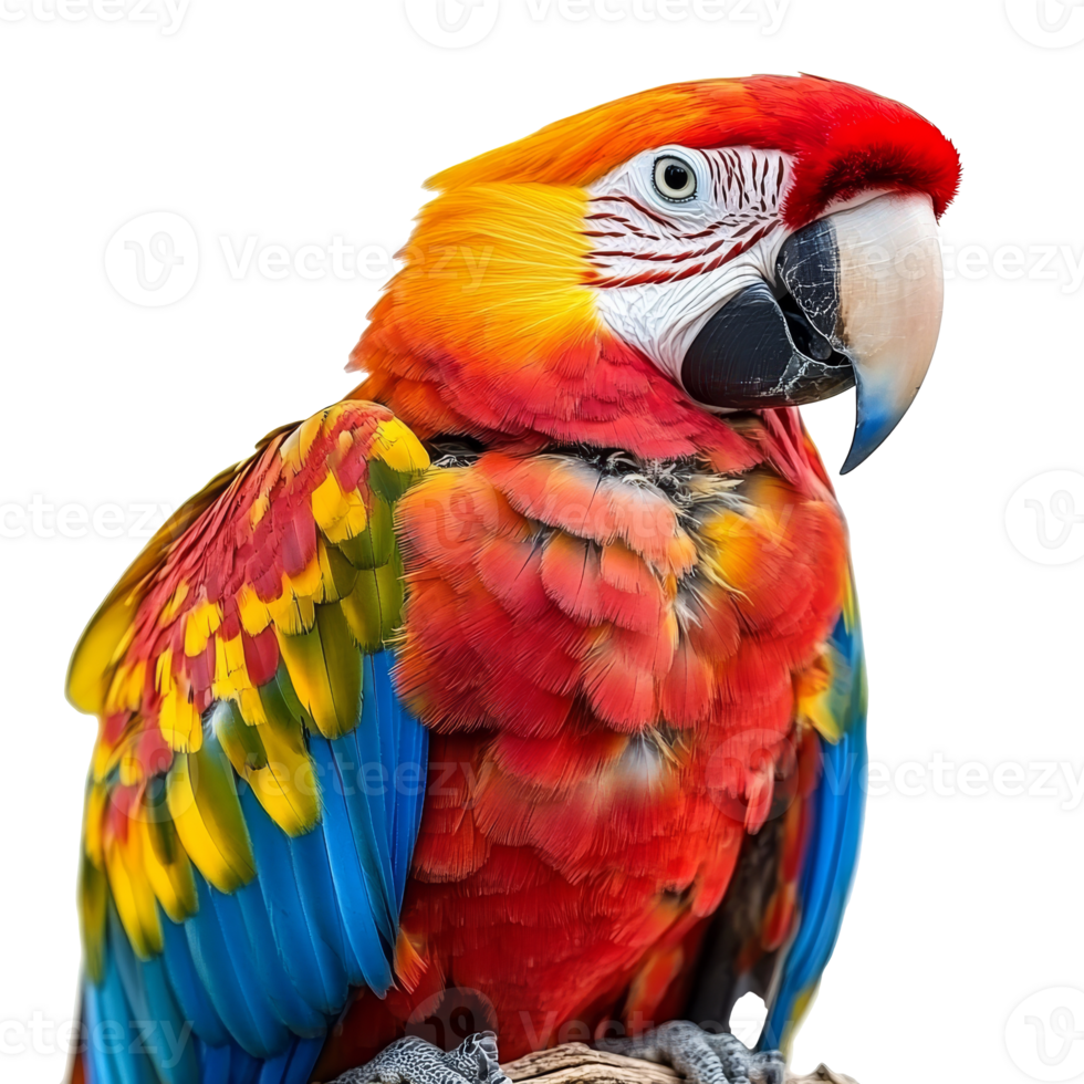Colorful parrot perched on a branch in nature png