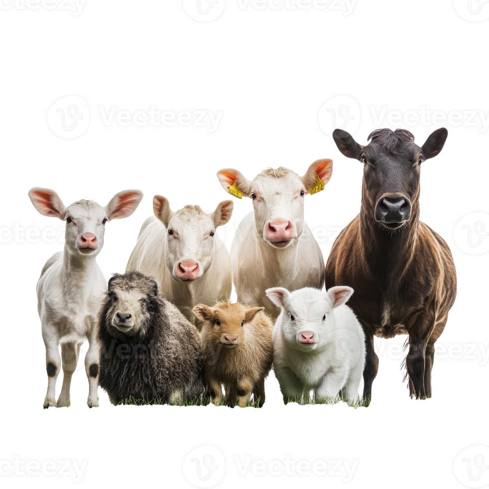 Farm animals pose for a portrait png