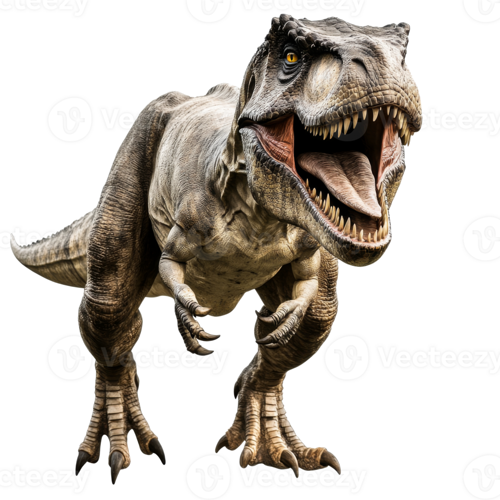 Dinosaur figure roaring in an expressive pose png