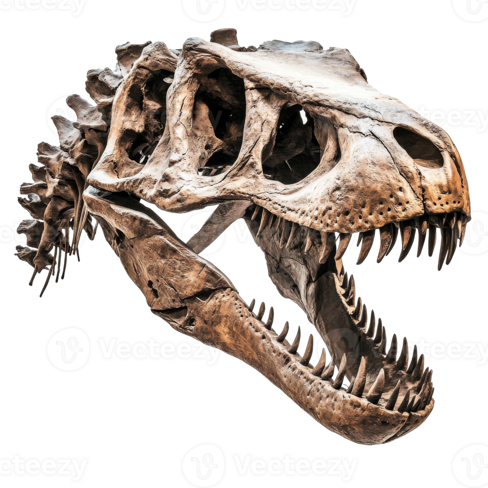 Dinosaur skull on display at museum png