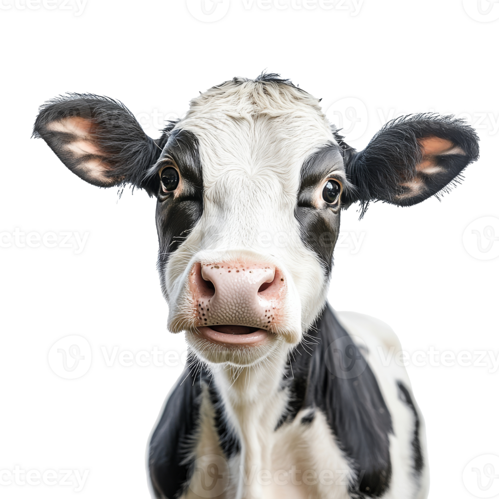 Curious calf gazing directly at the camera png