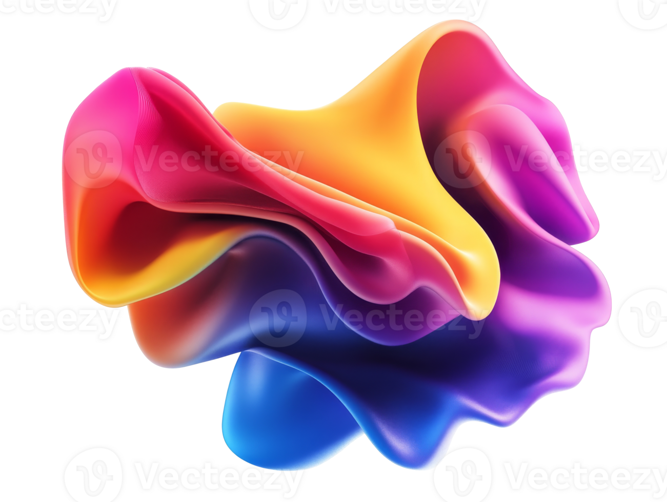 Colorful abstract design with flowing shapes png