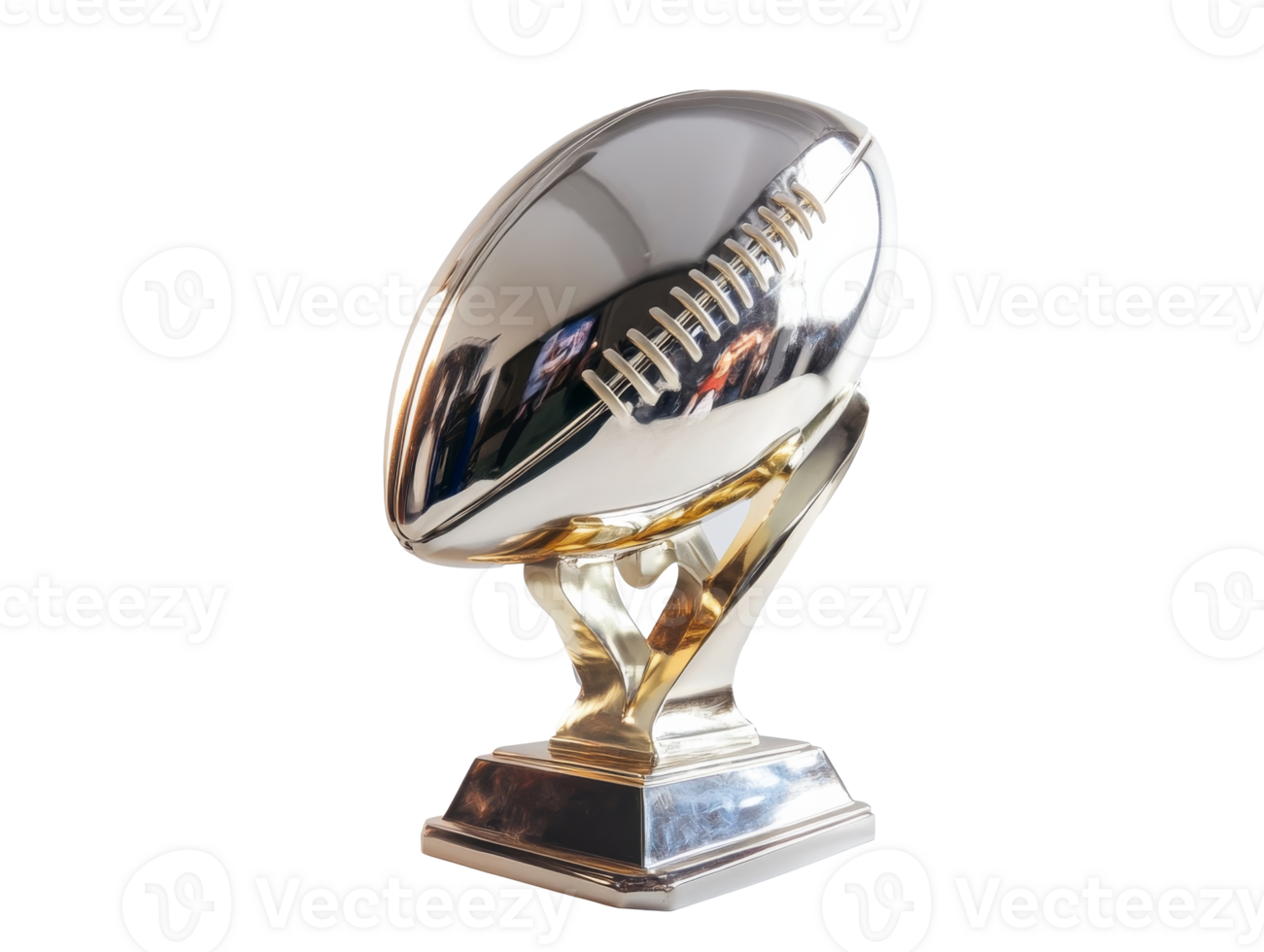 Shiny trophy on pedestal in bright light png
