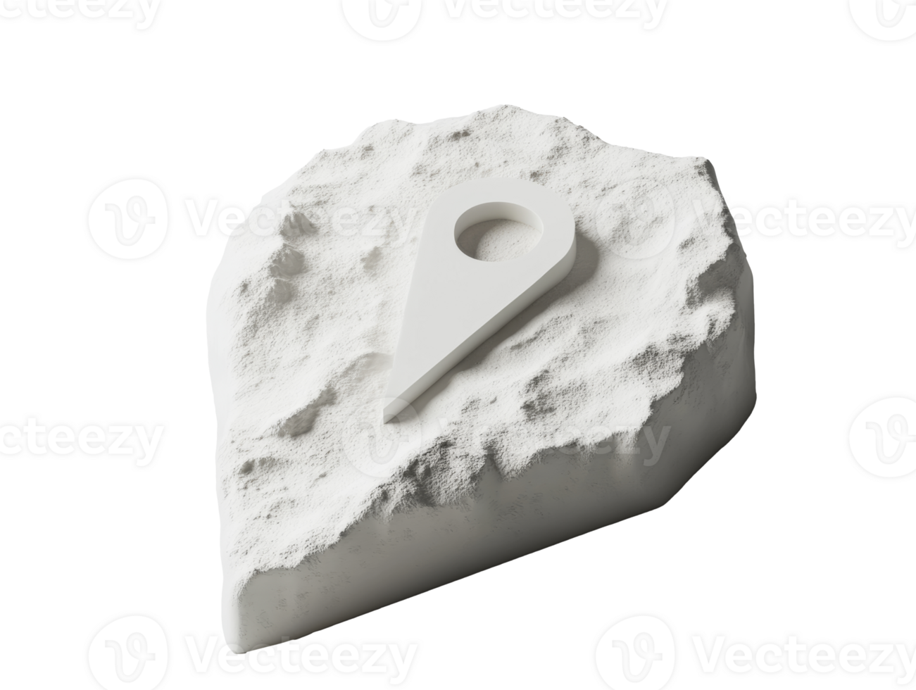 Unique rock with a location marker design png