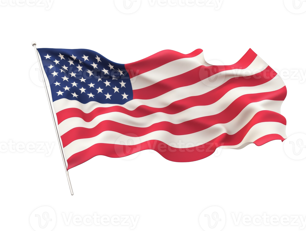 American flag waving in the wind during daytime png