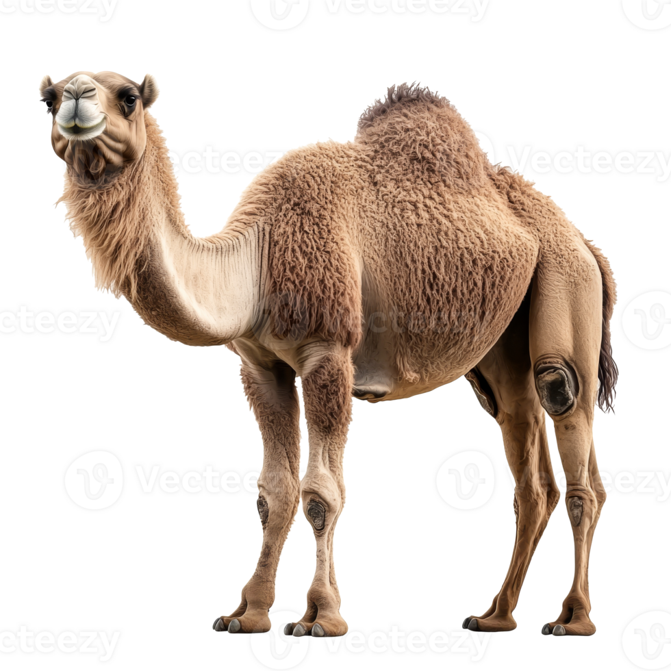 Camel stands proud in a desert setting png