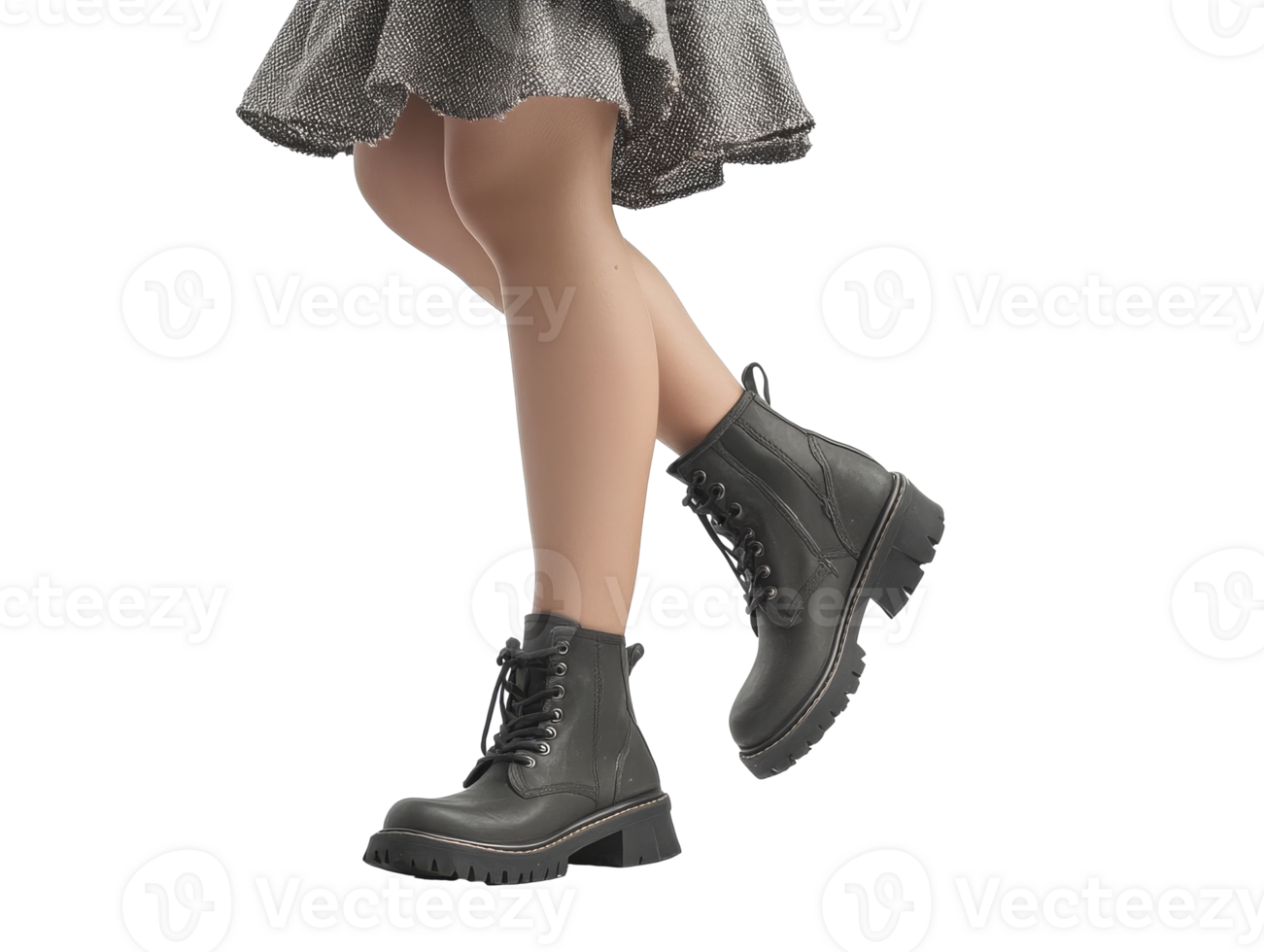 Stylish black boots complementing modern fashion png