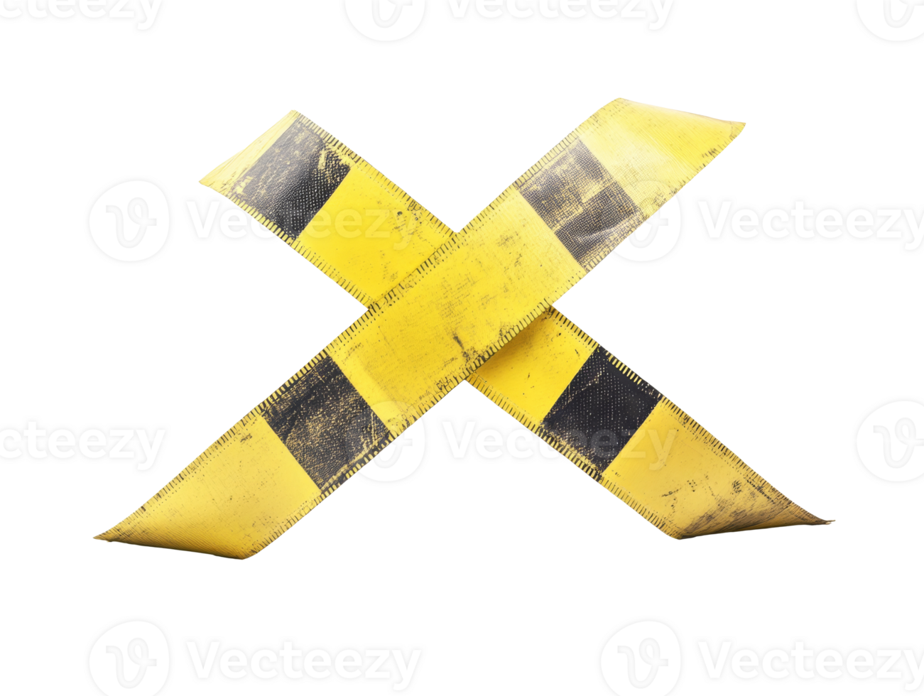 Caution tape crossed in a warning position png