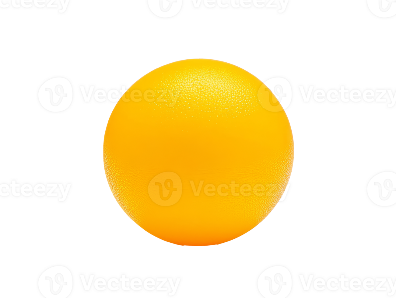 Bright yellow ball resting on a white surface png