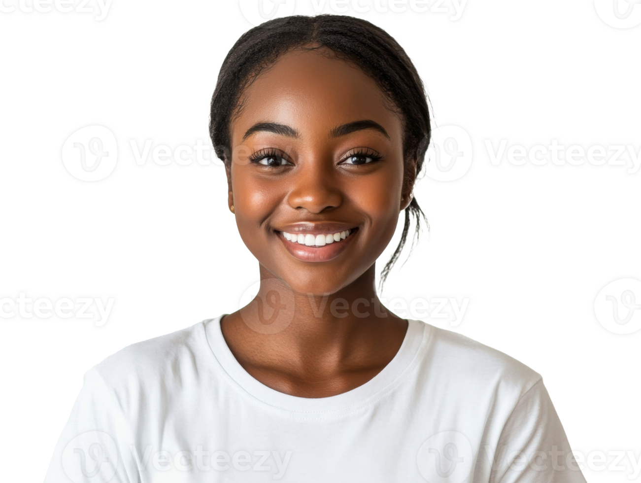 Smiling young woman with a warm expression png
