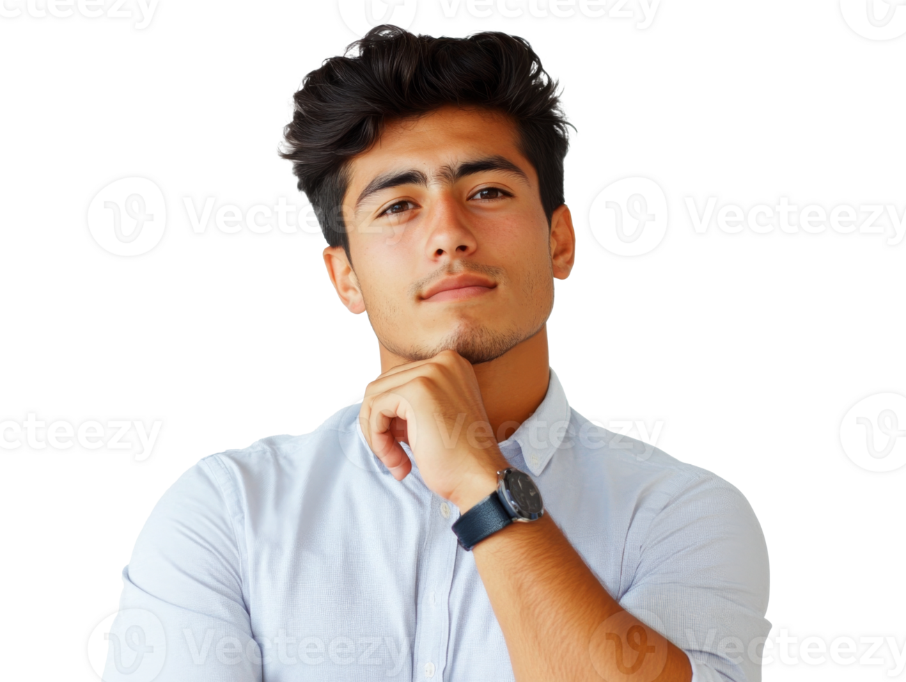 Thoughtful young man deep in contemplation png