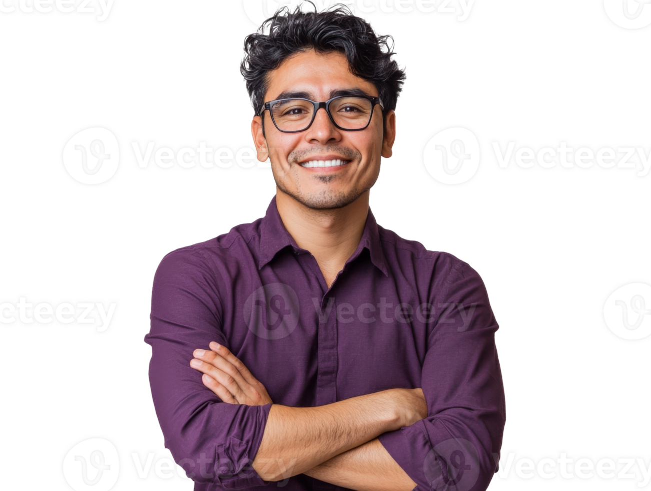 Smiling man in glasses and casual wear png