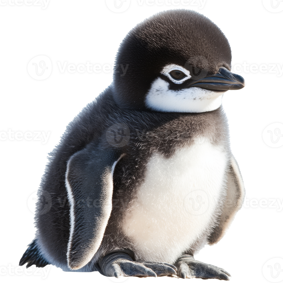 Young penguin standing on white background png
