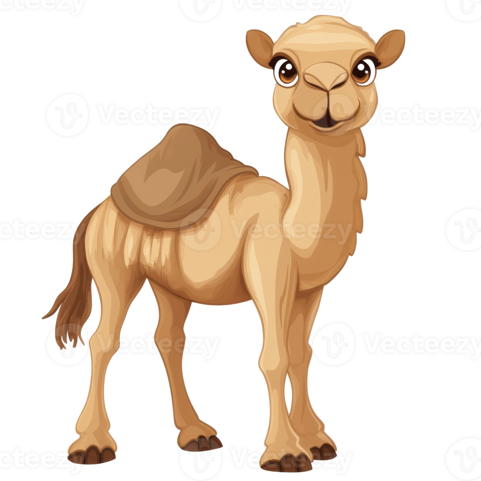 Cartoon camel smiling in a cheerful pose png