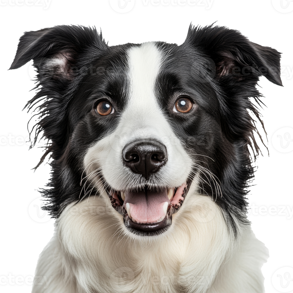 Happy border collie with a playful expression png