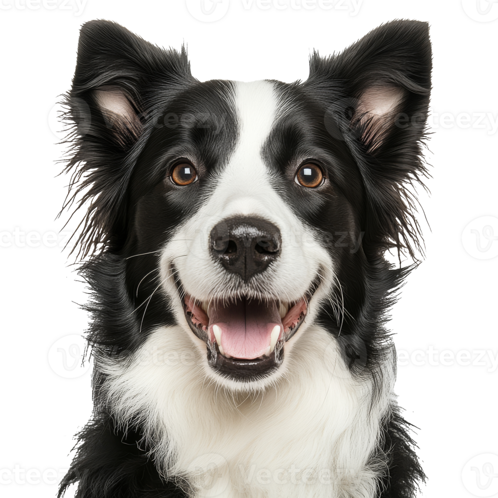 Joyful border collie with bright eyes png