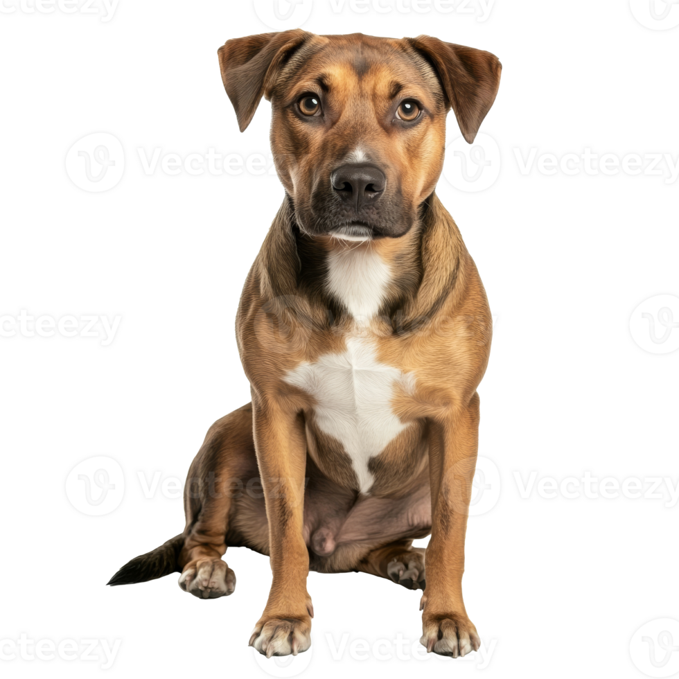 Beautiful brown dog sits patiently for portrait png