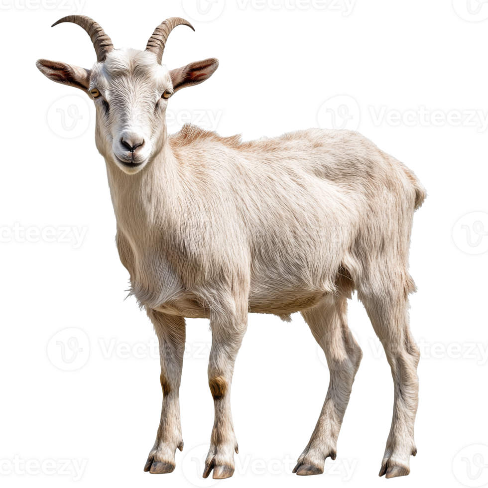 Goat standing calmly in a bright setting png