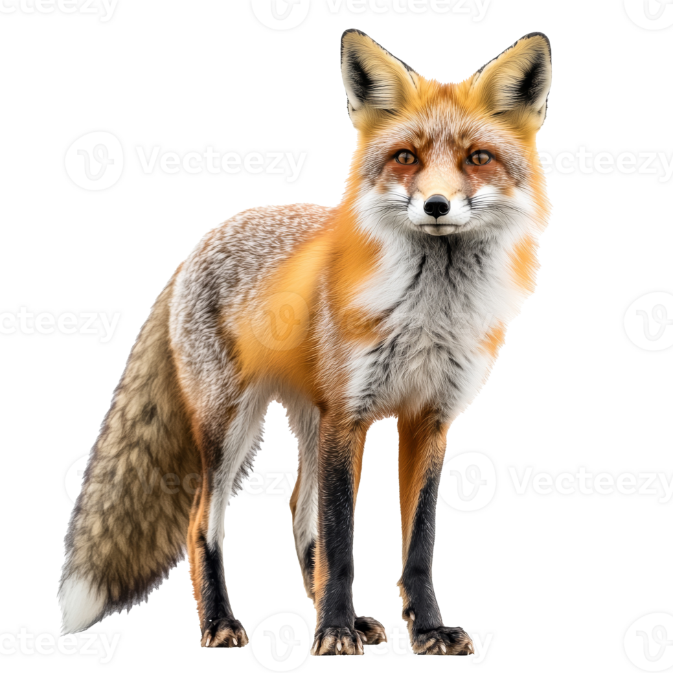 Fox standing gracefully in open view png