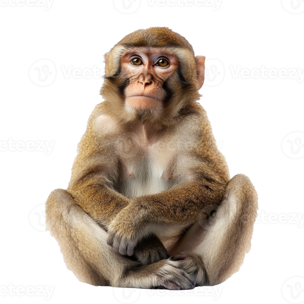 Calm monkey in a relaxed pose png