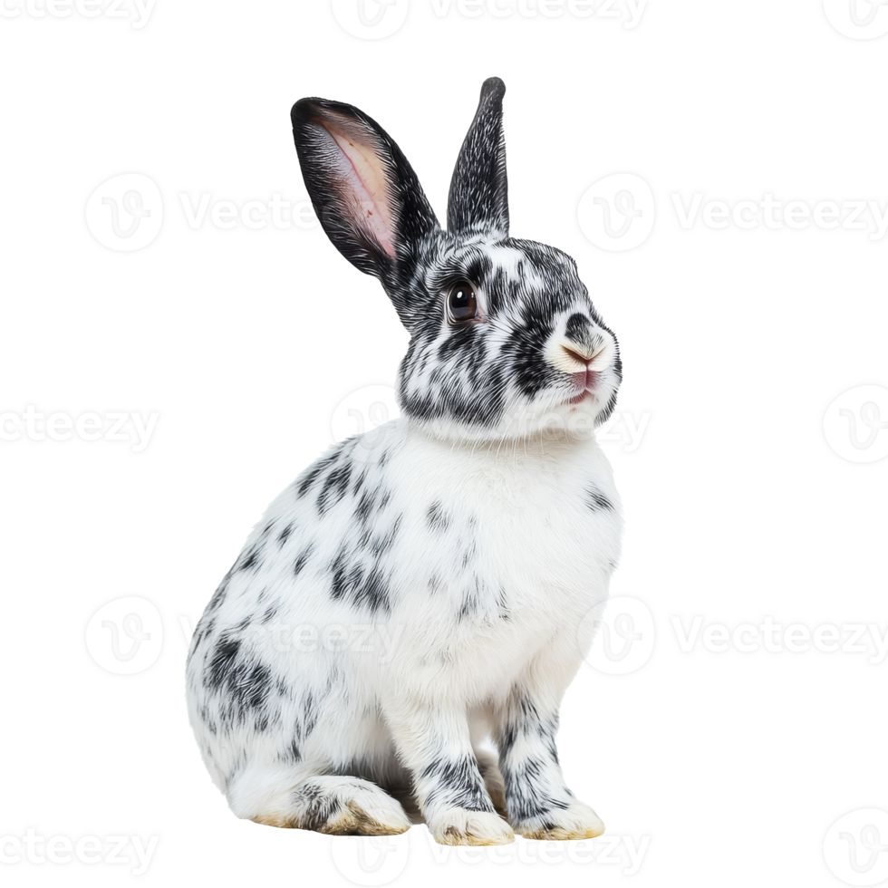 Rabbit sitting quietly, observing png