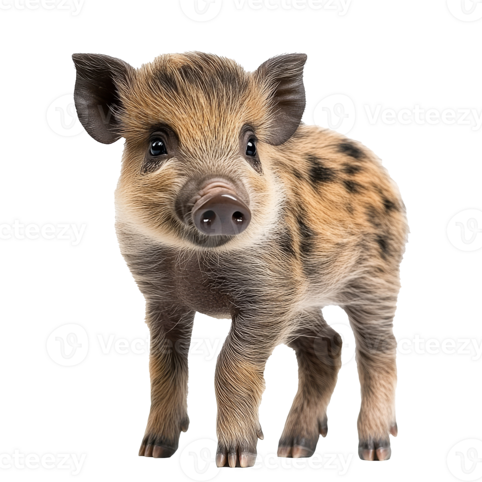 Cute piglet standing with curious expression png
