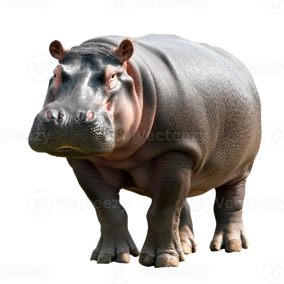 Hippo standing on solid ground in natural habitat png